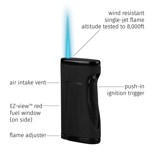 Xikar Xidris Single Lighter in Jet Black - view 2