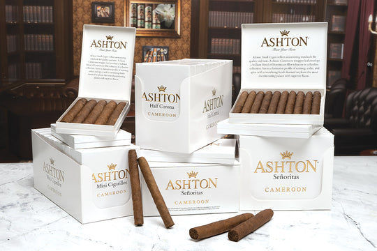Ashton Small Cigars Cameroon Senoritas cigar, 3.5 x 30, at Cigar Inc, Woodland Hills