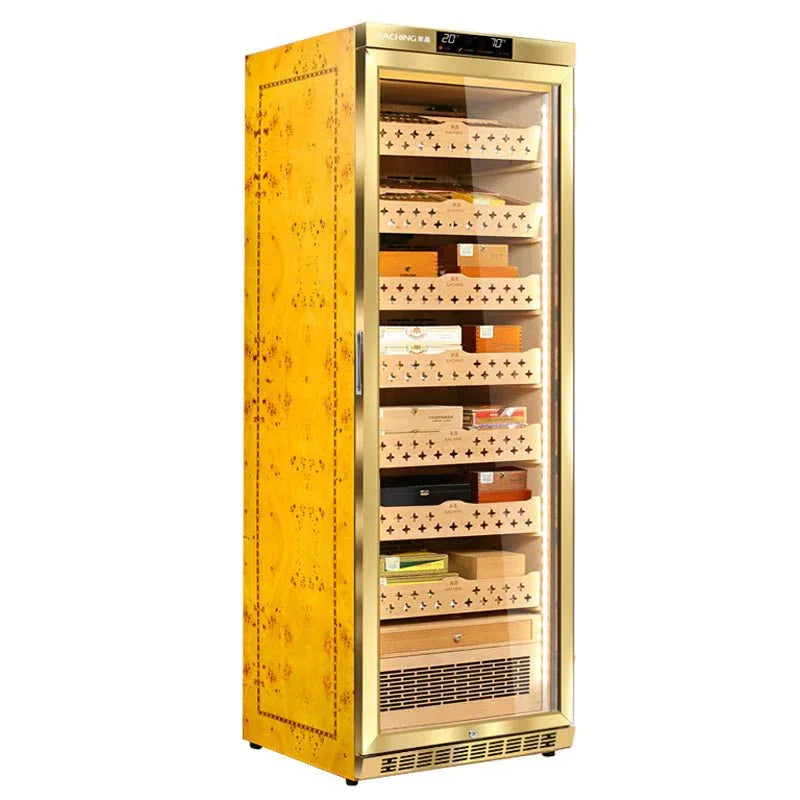 Raching MON3800 climate control humidor cabinet in gold, at Cigar Inc, Woodland Hills