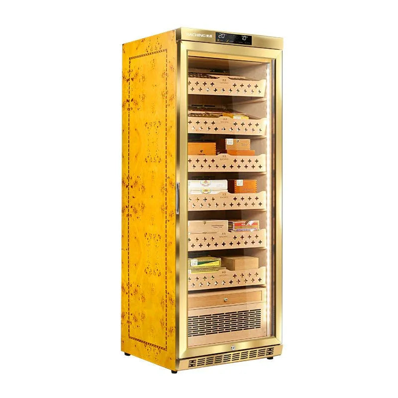 Raching MON2800 climate control humidor cabinet in gold, at Cigar Inc, Woodland Hills