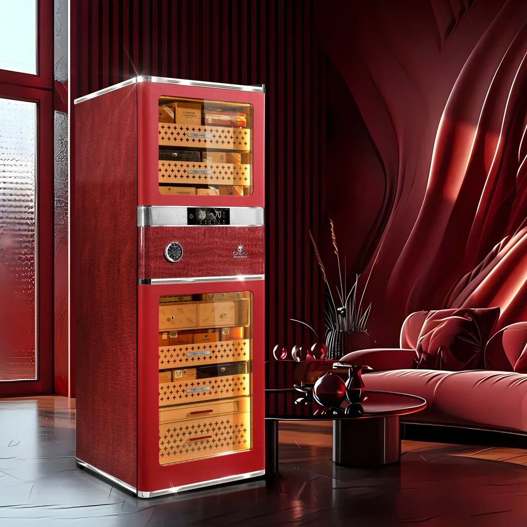 Raching RR980 luxury cigar humidor in San Diego Red, at Cigar Inc, Woodland Hills