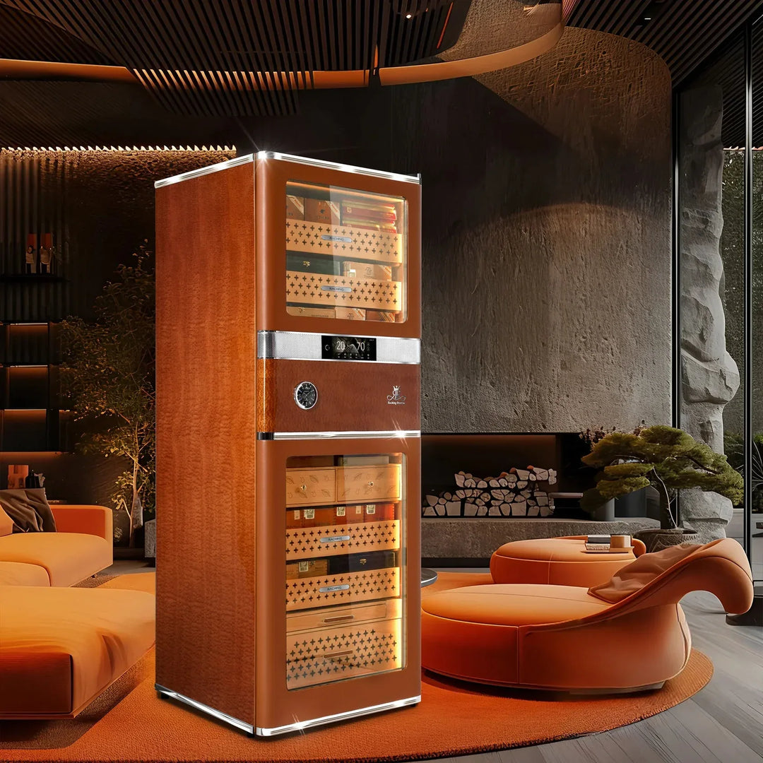 Raching RR980 luxury cigar humidor in Havana Tan, at Cigar Inc, Woodland Hills