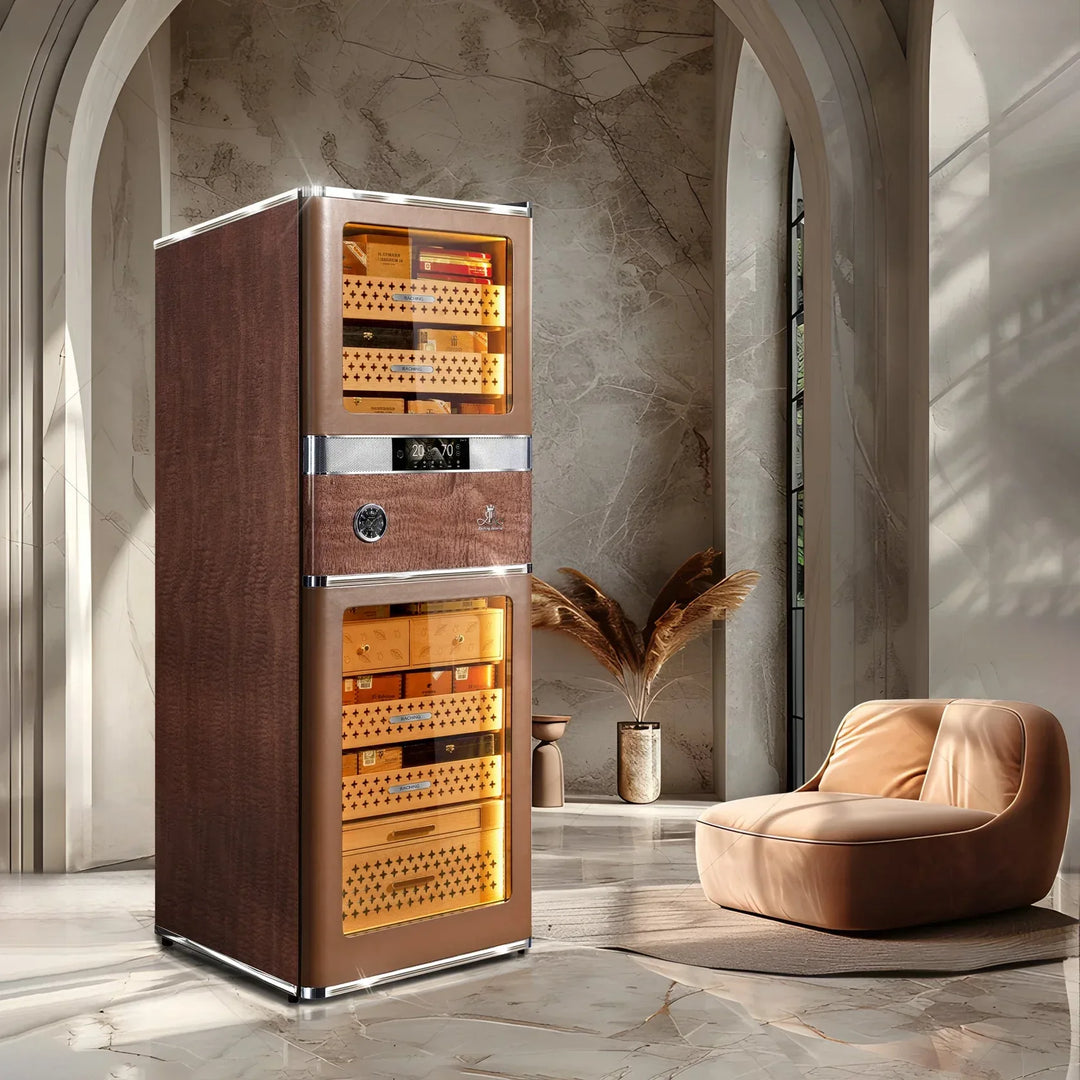 Raching RR980 luxury cigar humidor in Trinidad Brown, at Cigar Inc, Woodland Hills