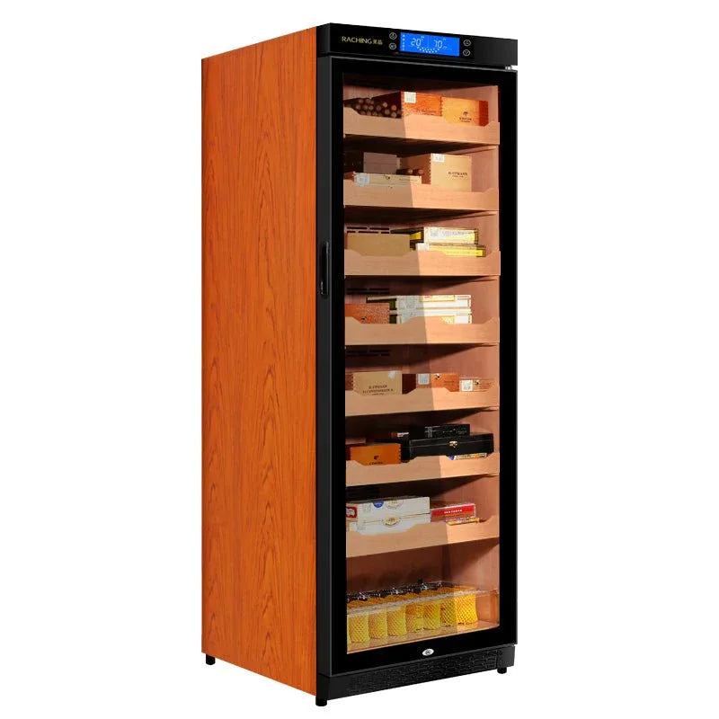 Brown Raching C380A climate controlled cigar humidor cabinet with glass door
