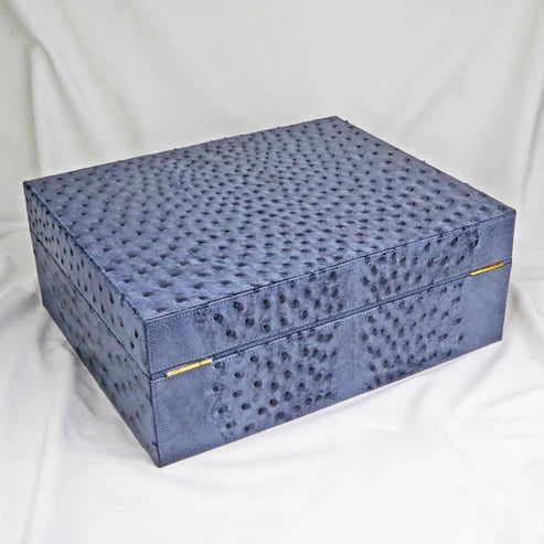 The "Airflow" Cigar Humidor - "American Blue Denim" Ostrich (60/70 Count)