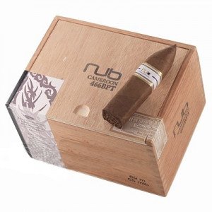 nub torpedo cigar on a wooden box with 'nub' branding on a white background at cigar inc los angeles