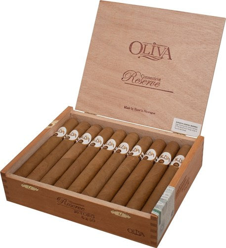Box of 20 Oliva Connecticut Reserve toro cigars on a white background cigar inc woodland hills california