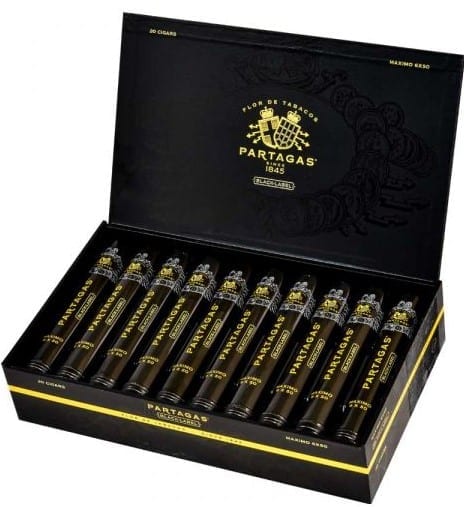 Box of 20 Partagas Black Label Maximo Tube cigars